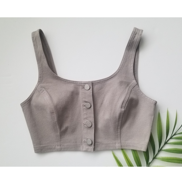 ARITZIA  Wilfred Button-down Crop Top - Picture 1 of 7